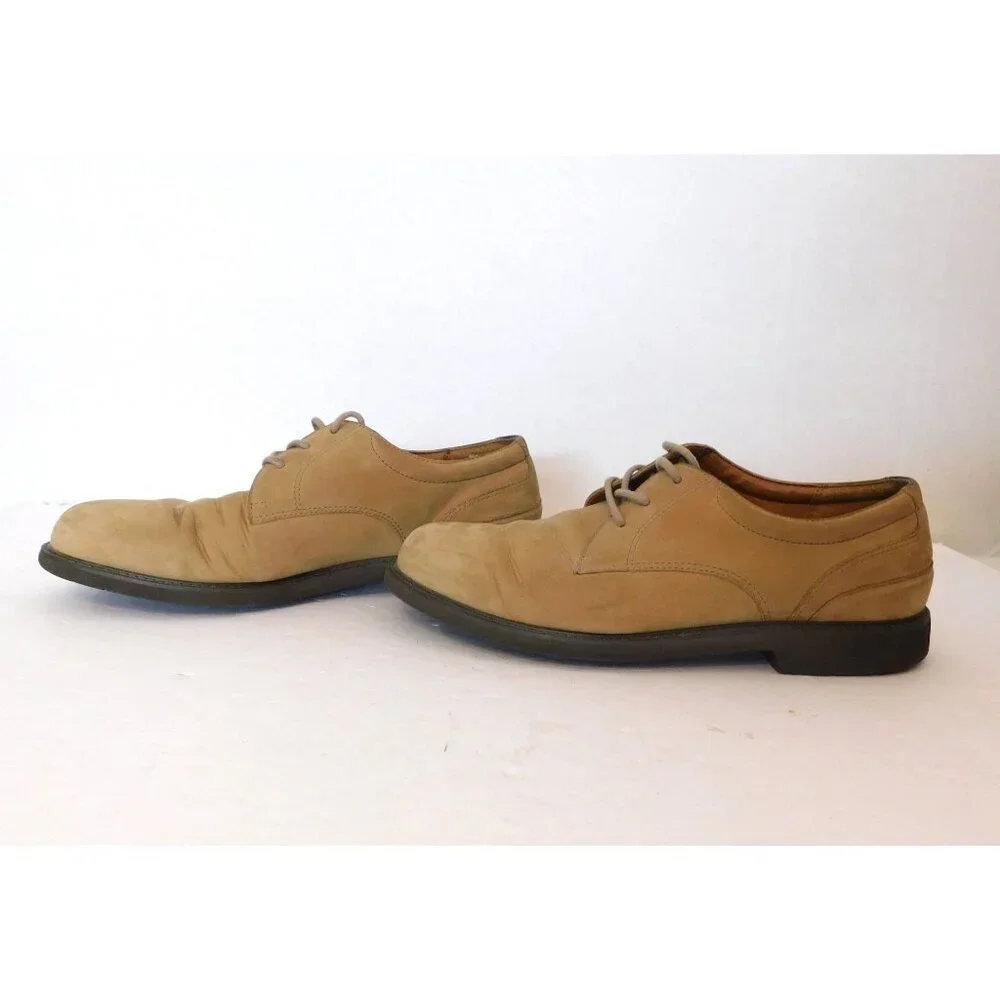 Rockport Suede Oxford Shoes Men’s 9.5M Tan Lace Up Durable Leather